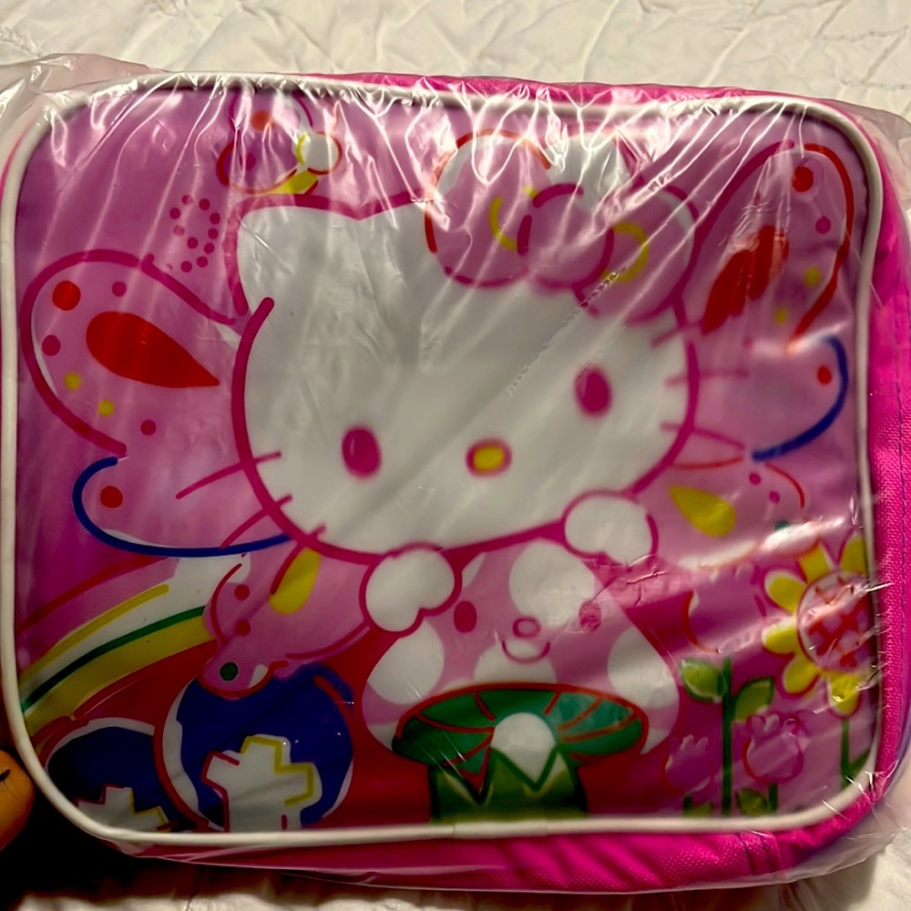 Hello Kitty mushroom lunchbox, pink, brand new, never opened, $15